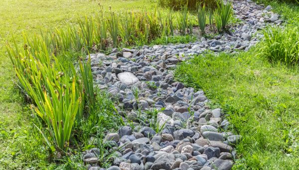 River Rock Garden Installation in West Des Moines